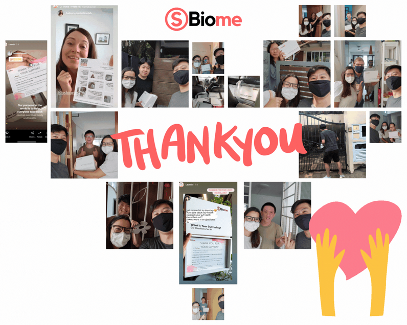 Collage of the delivery of OSbiome gut microbiome test kit in Singapore