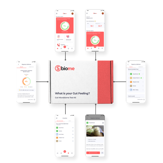 Image of OSbiome gut microbiome test kit and mobile app in Singapore